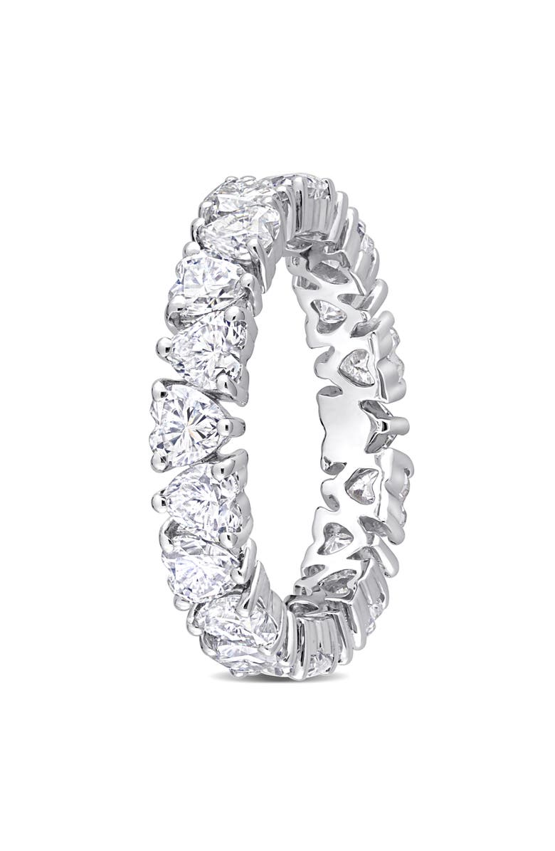 Julianna B. Moissanite Heart Eternity Ring, Alternate, color, Sterling Silver