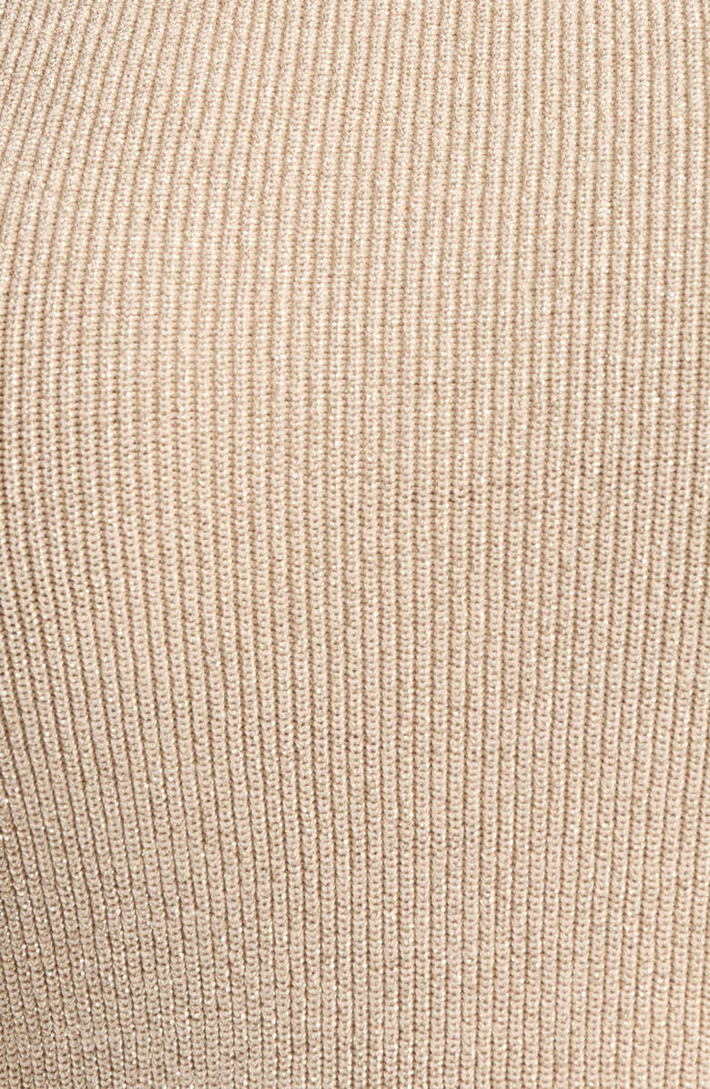 Tahari ASL Metallic Mock Neck Sleeveless Sweater, Alternate, color, Champagne