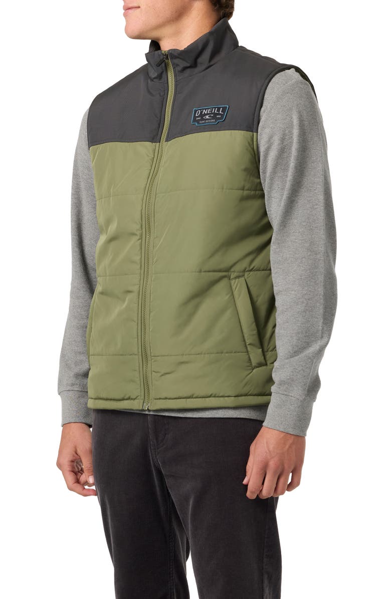 O'Neill Vista Quilted Vest, Alternate, color, Clover