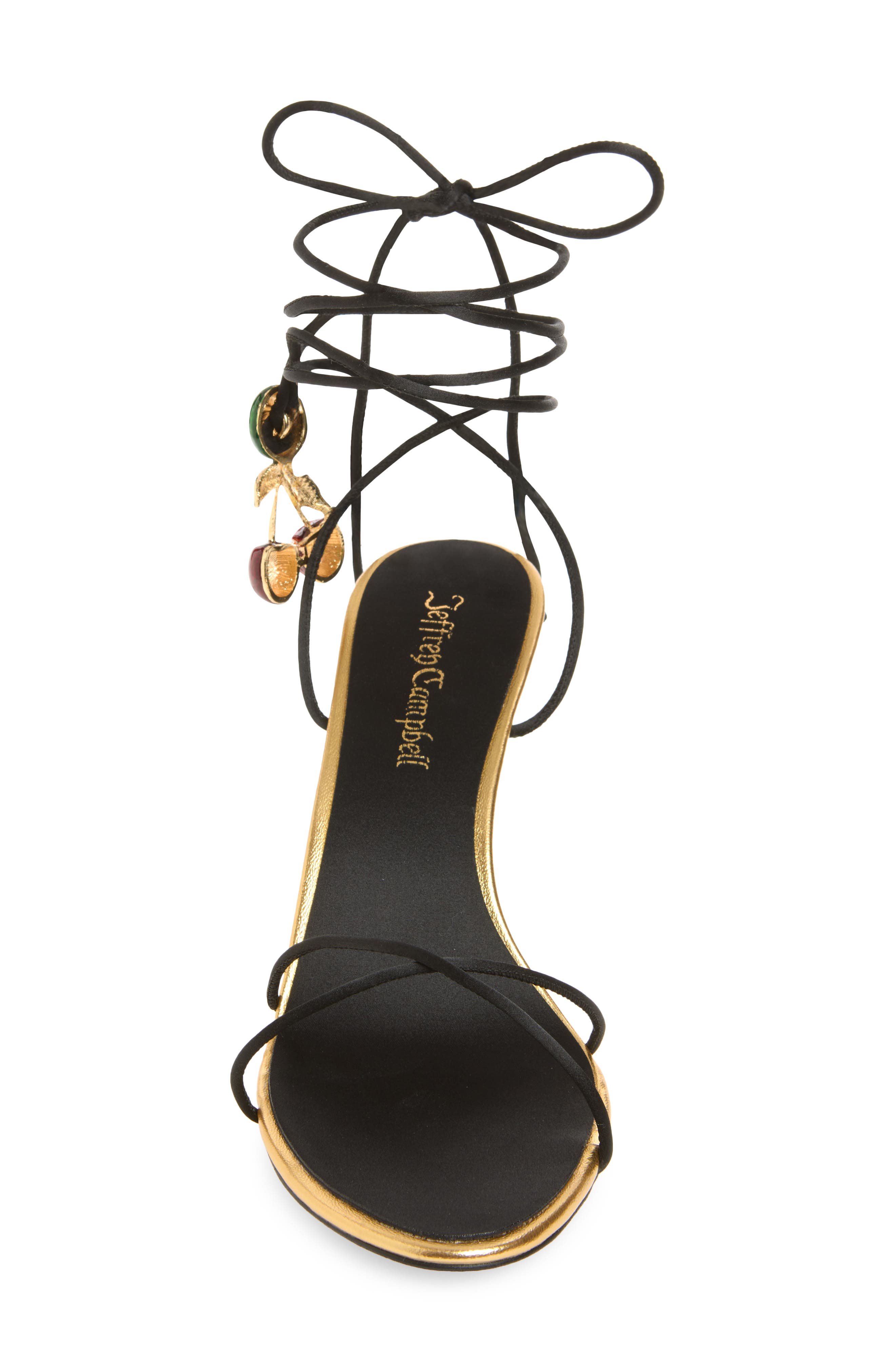 Jeffrey Campbell Georja Ankle Strap Sandal, Alternate, color, Black Satin Cherry