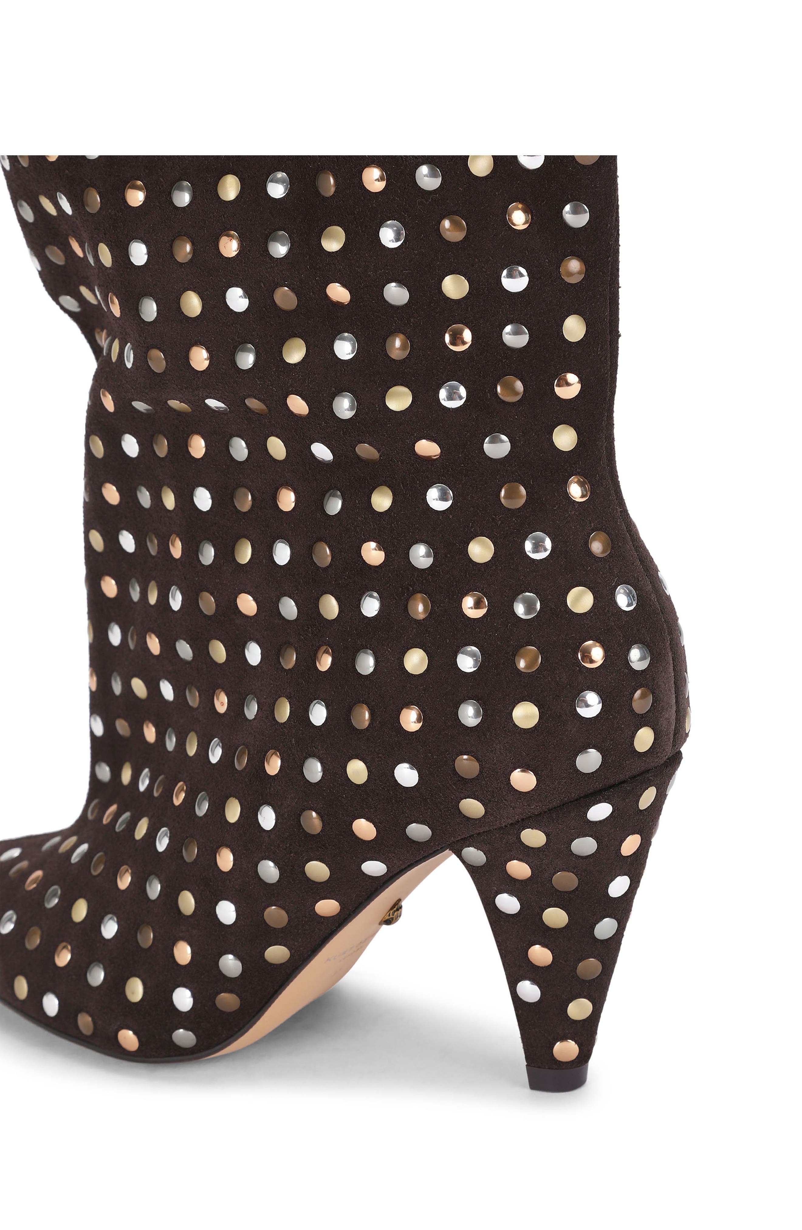 Lambeth Studded Slouchy Leather Knee High Boot, Alternate, color, OPEN BROWN