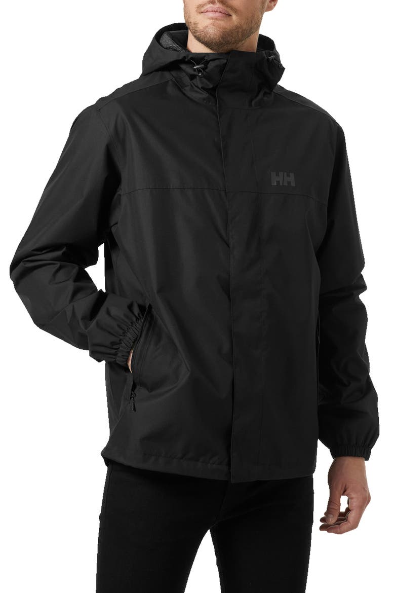 Vancouver Hooded Rain Jacket, Main, color, BLACK