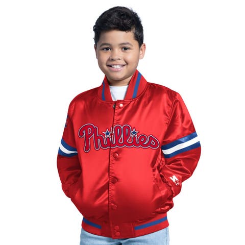 Youth Starter  Red Philadelphia Phillies Scrimmage Full-Snap Varsity Jacket
