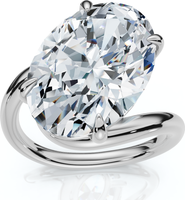 Bliss Diamond Certified 7Ct Aire Oval Cut Diamond Solitaire Engagement Ring 14k Gold Lab Grown