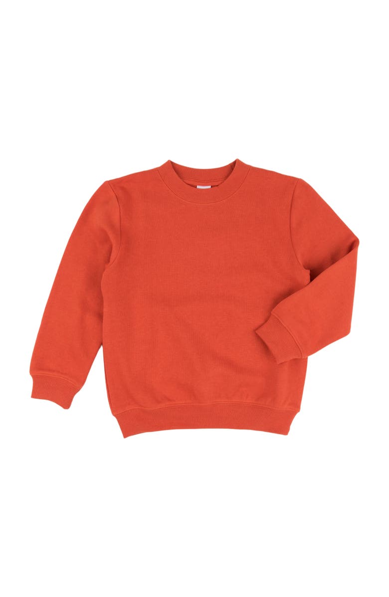 Leveret Kids Pullover Sweatshirt, Long Sleeve, Solid Colors, Alternate, color, Orange
