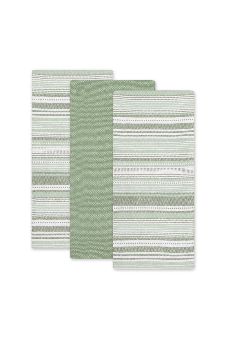 Artichoke Green Stripe Dishtowel Set/3, Alternate, color, Artichoke Green