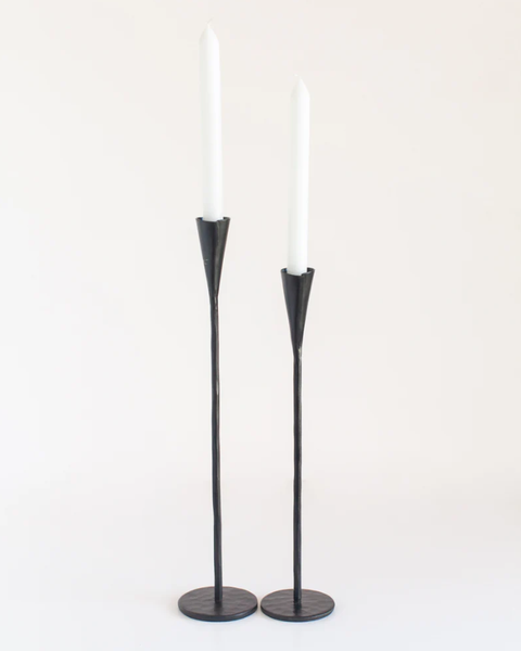 Phoenix Hand-Forged Iron Candle Stands - Set of 2
