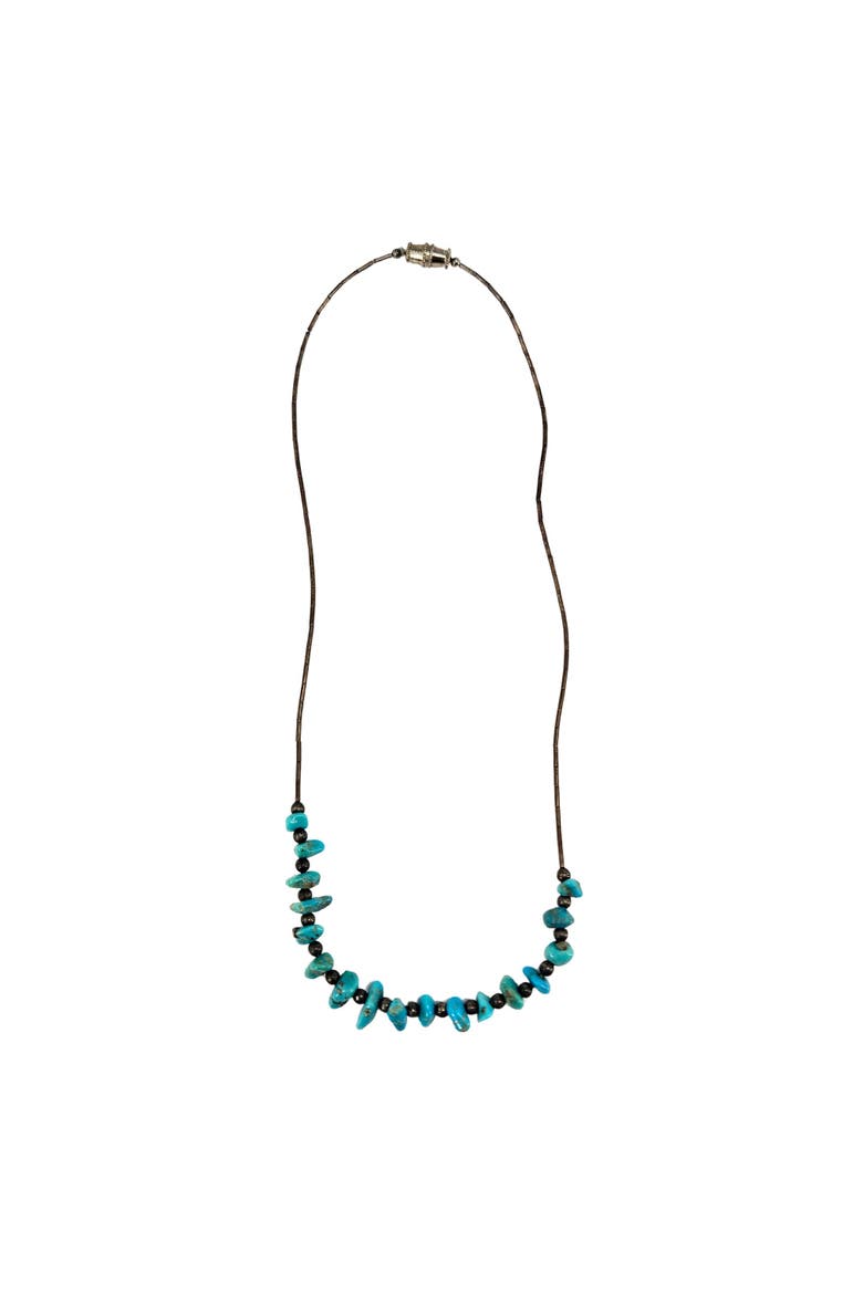 Vintage 1970s Howlite Turquoise Necklace, Main, color, Turquoise