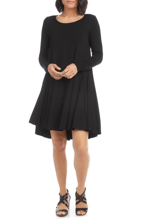 Maggie Long Sleeve Jersey Trapeze Dress