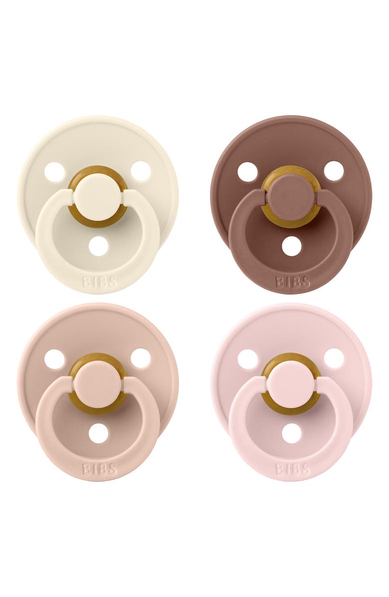 BIBS 4-Pack Pacifier Set - Size 2, Main, color, Ivory/Blush/Woodchuck