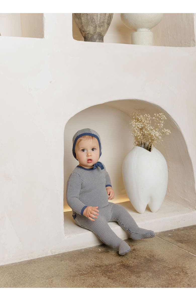 Ely's & Co. Looms Thin Stripe Collection - Footie, Alternate, color, Blue/Ivory