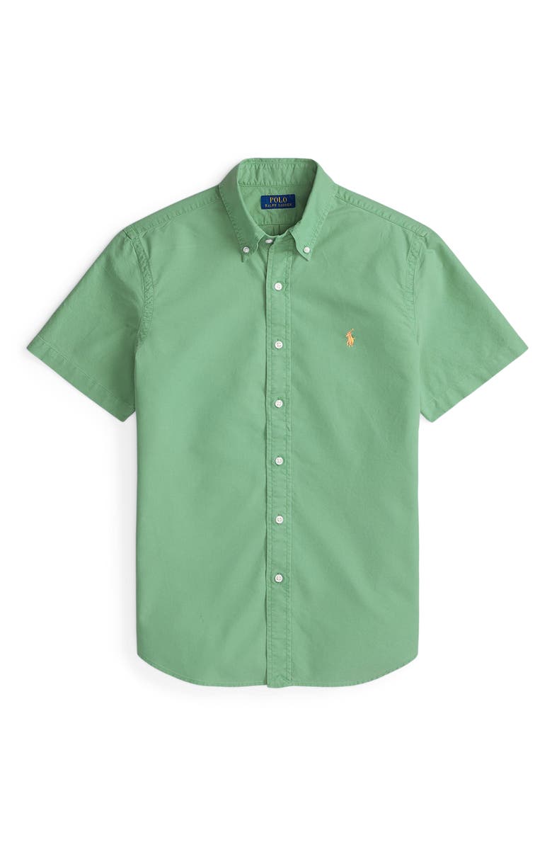 Polo Ralph Lauren Classic Oxford Short Sleeve Button-Down Shirt, Alternate, color, Outback Green