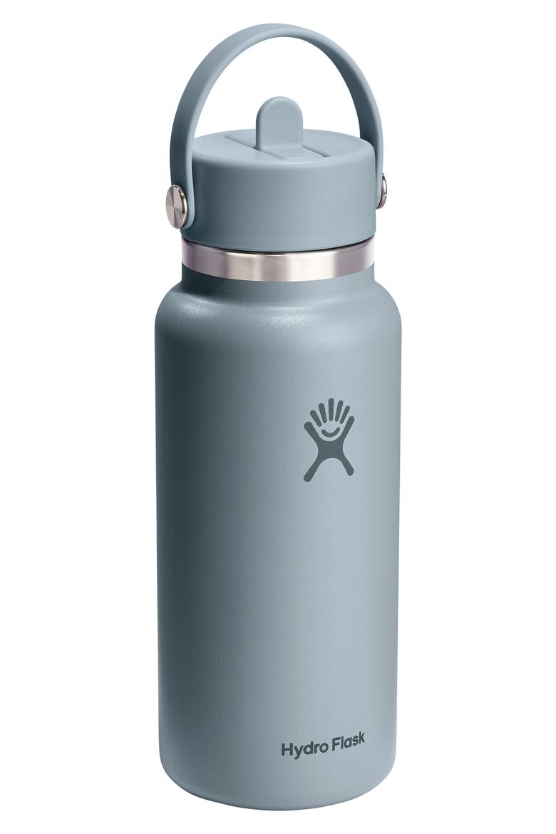 32-Ounce Wide Mouth Flex Straw Cap Water Bottle, Alternate, color, SHALE GRAY