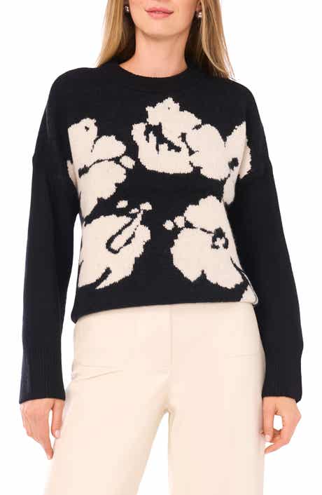 Vince Camuto Floral Jacquard Sweater