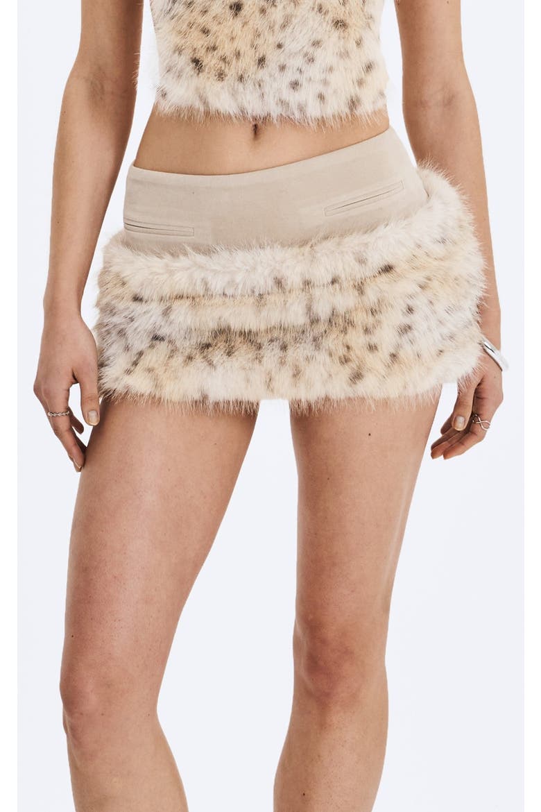 Sariah Suede Cheetah Low-Waisted Micro Skirt, Main, color, Tan