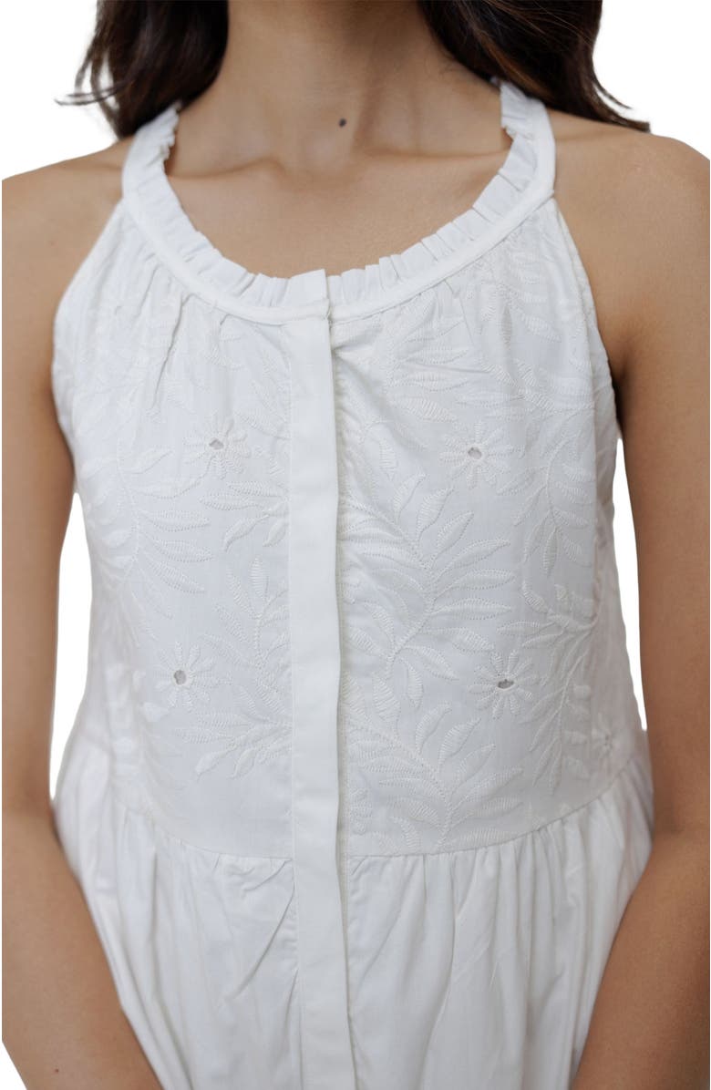 Reistor Embroidered Tiered Maxi Dress, Alternate, color, Coconut White