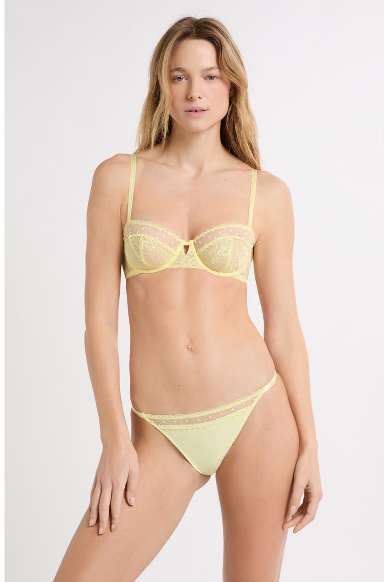Plume N°9 Underwire Balconette Bra, Alternate, color, LIGHT YELLOW