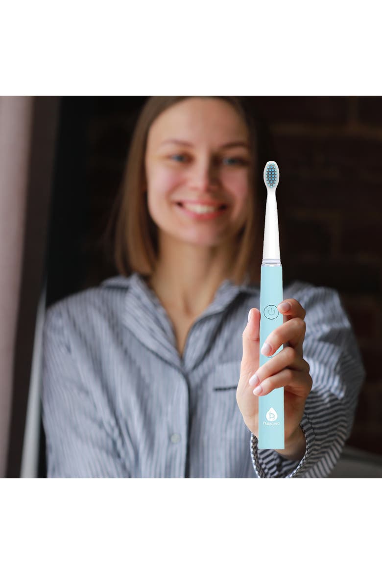 USB Sonic Toothbrush with 12 Heads - White, Alternate, color, GREEN