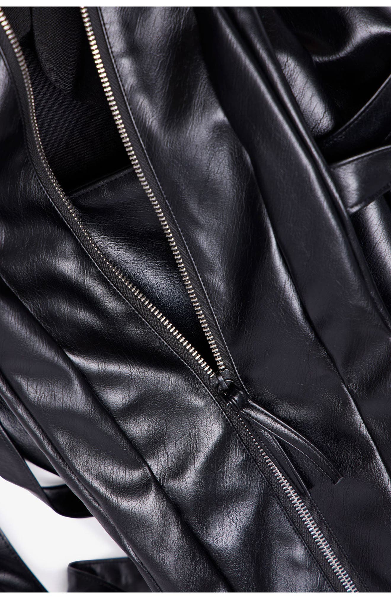 mnml Faux Leather Weekend Bag, Alternate, color, Black