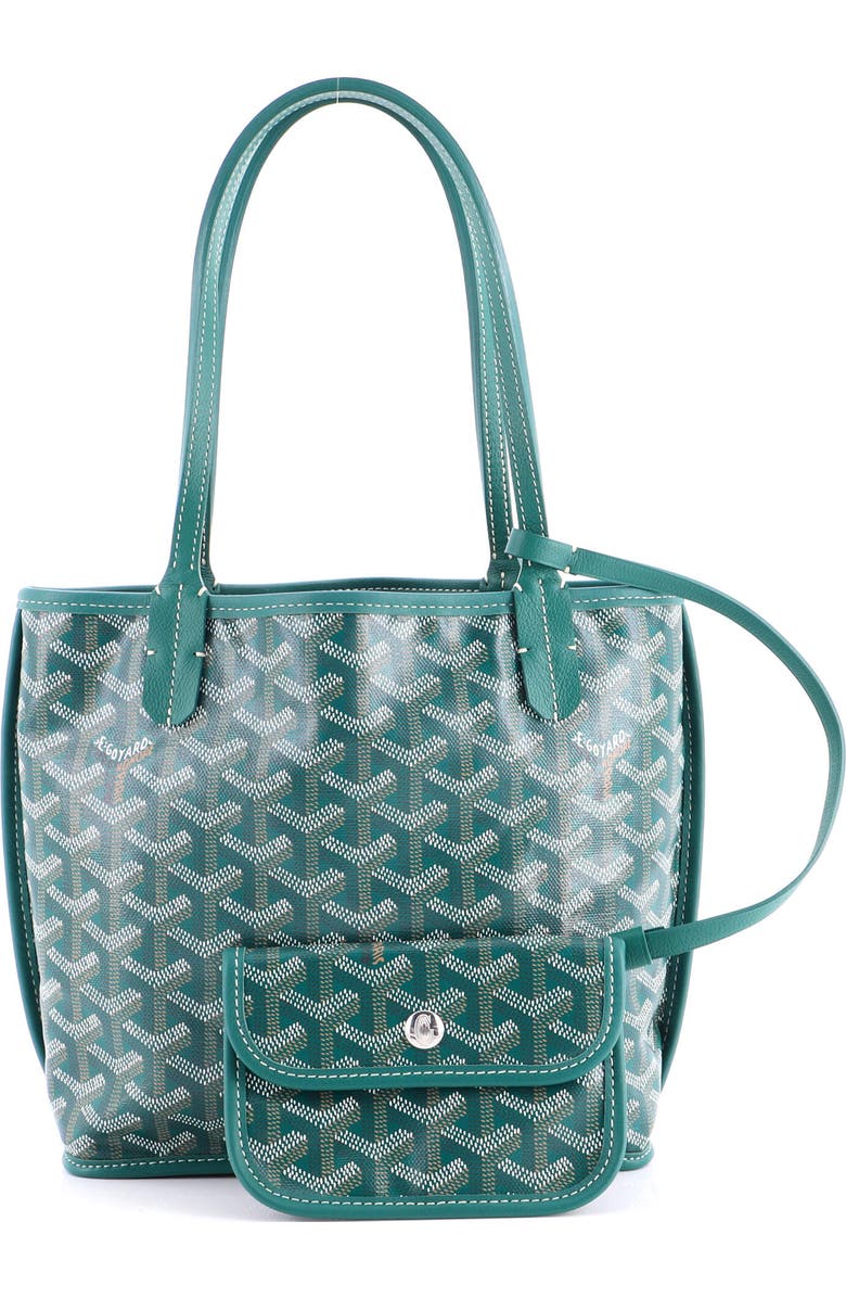 Pre-Owned Goyard Anjou Reversible Tote Coated Canvas Mini, Alternate, color, Green
