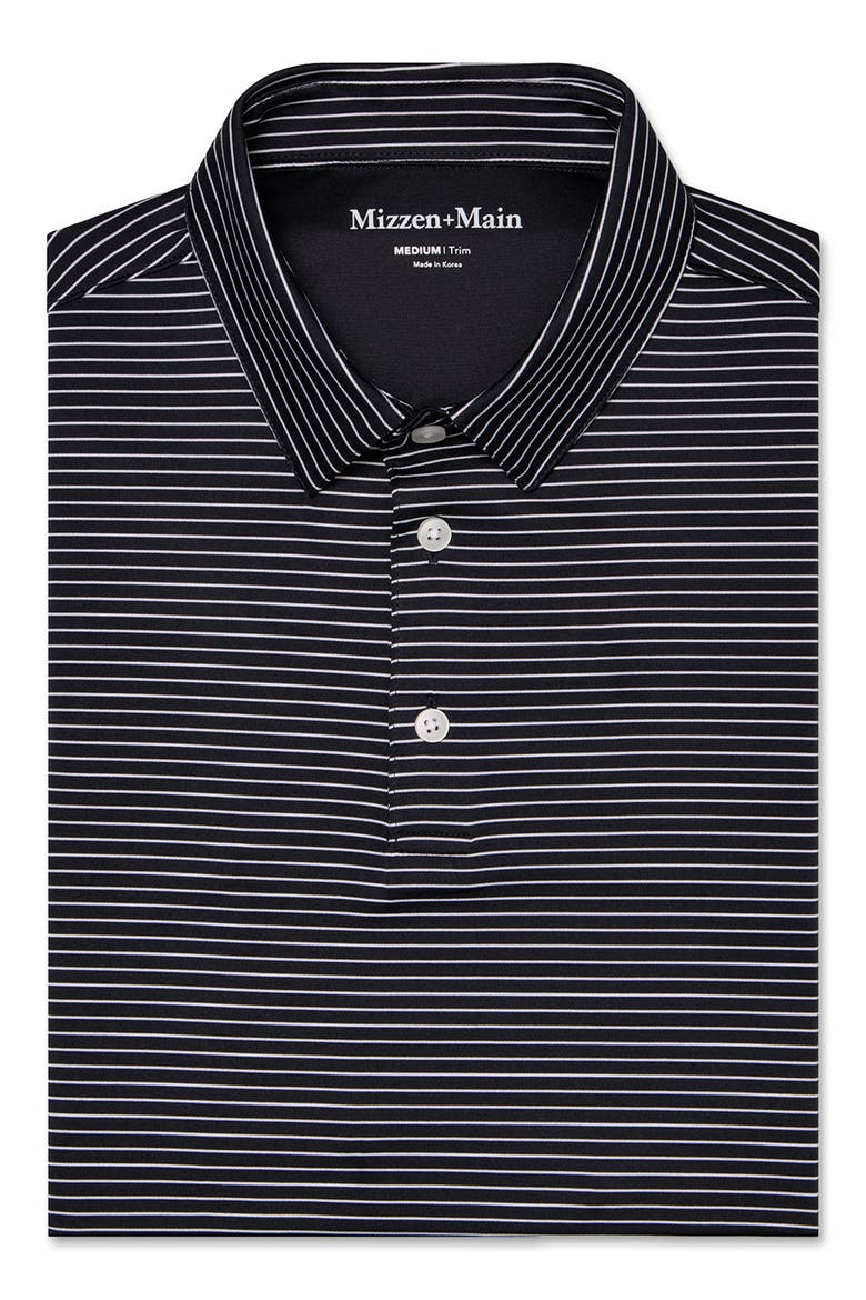 Versa Classic Fit Stripe Performance Golf Polo, Alternate, color, BLACK ALTERNATING STRIPE