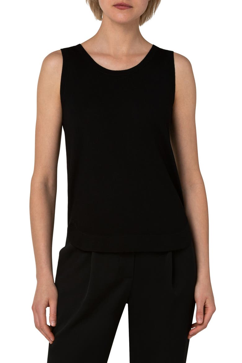Wool Tank Sweater, Main, color, BLACK