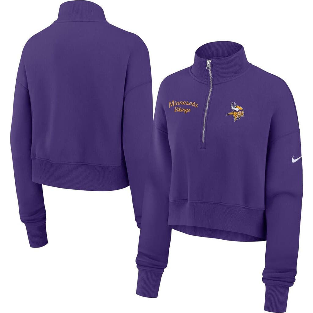 Nike Purple Minnesota Vikings Primetime Phoenix Half-zip Sweatshirt In Purple