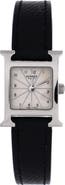 Pre-Owned Hermes Heure H Quartz Watch Stainless Steel and Leather 17