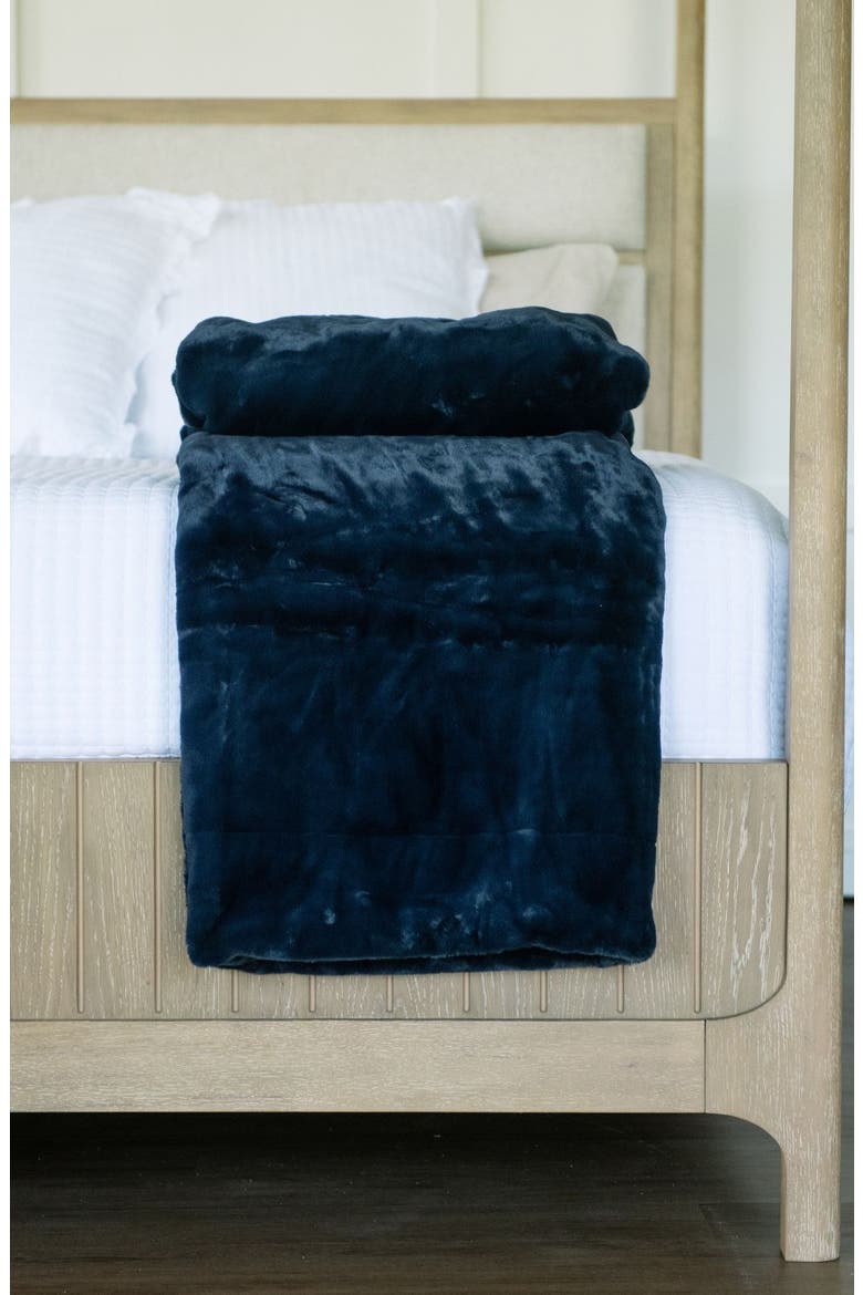 Plush Night Sky Blanket, Main, color, Blue