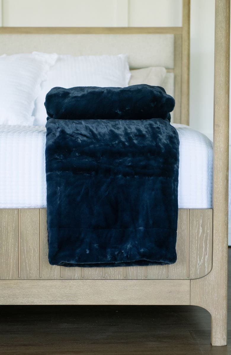 Minky Couture Plush Night Sky Blanket, Main, color, Blue