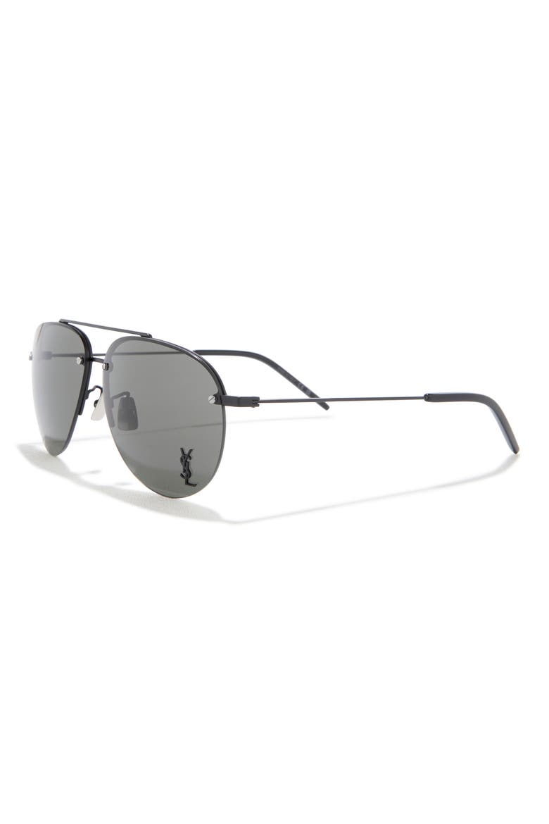61mm Aviator Sunglasses, Alternate, color, BLACK BLACK GREY