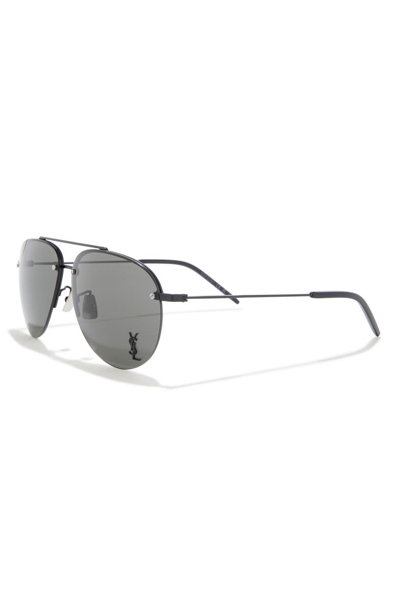 Saint Laurent 61mm Aviator Sunglasses, Alternate, color, Black Black Grey