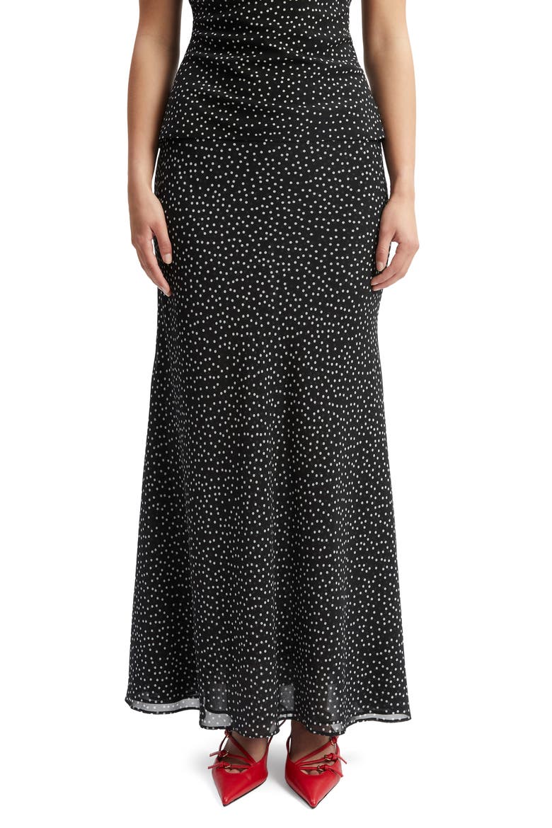 Monroe Polka Dot Maxi Skirt, Main, color, BLACK SPOT