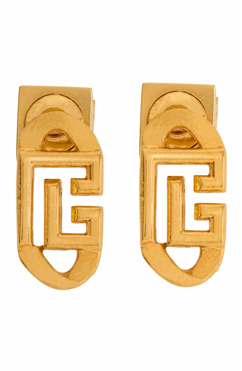 Balmain Sync Pb Brass Earrings, Main, color, Gold