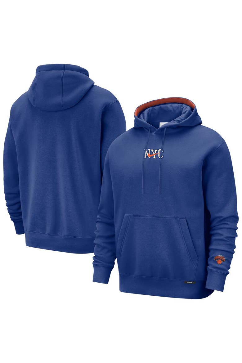 Men's Nike  Blue New York Knicks 2025/26 City Edition Courtside Remix Premium Hoodie, Main, color, Blue