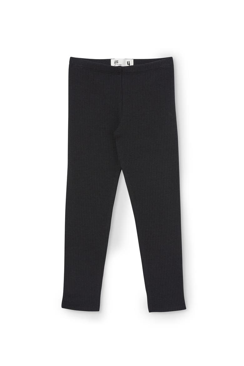 Kid's Fleece Legging, Alternate, color, Black Rib