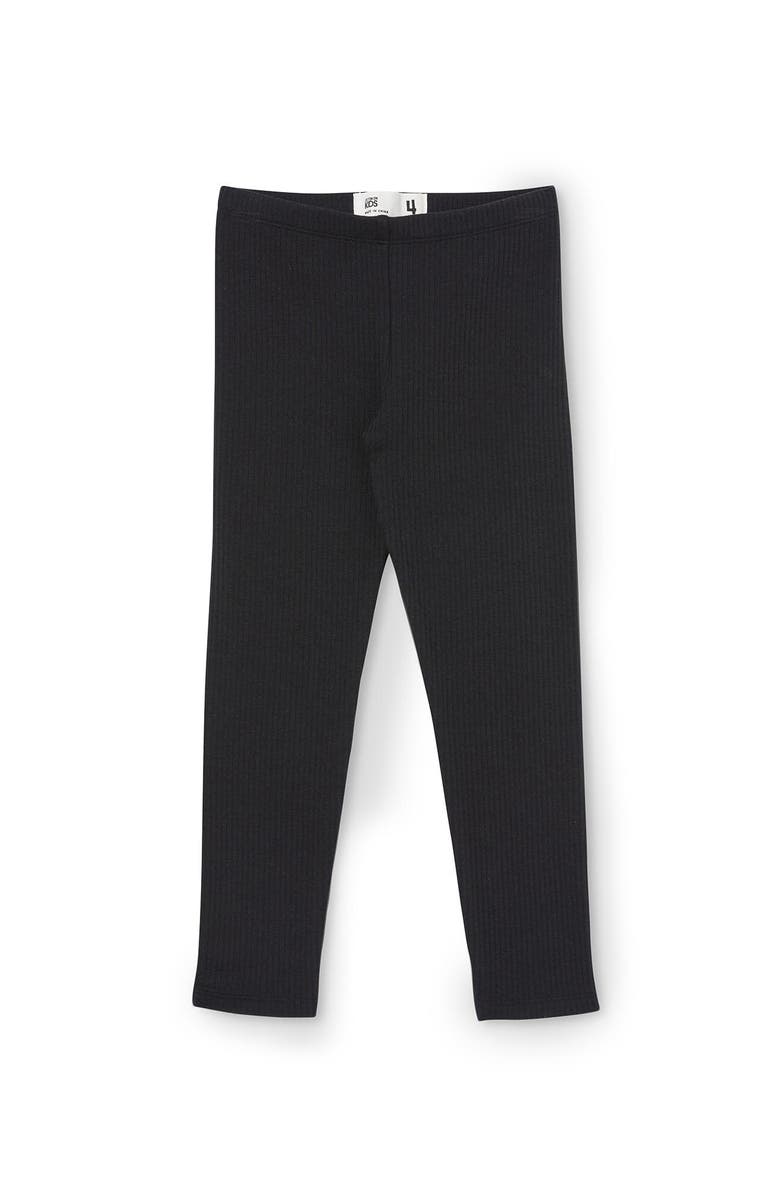 Cotton On Kids Kid's Fleece Legging, Alternate, color, Black Rib
