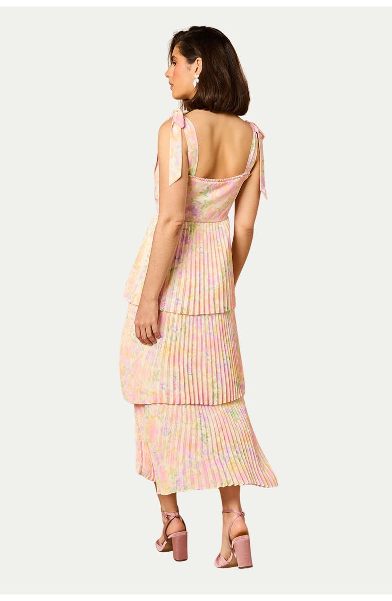 Oasis Pleated Tie Shoulder Midi Dress, Alternate, color, Multi