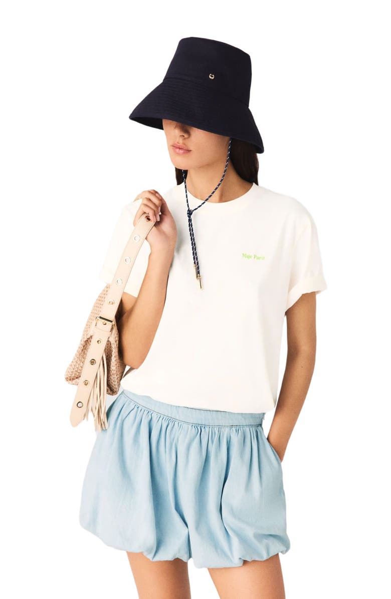 maje Summer print T-shirt, Main, color, White