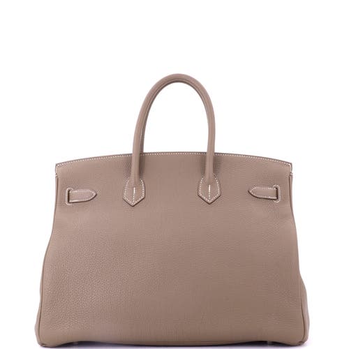 Pre-owned Hermes Hermes Birkin Handbag Grey Togo With Palladium Hardware 35 In Brown