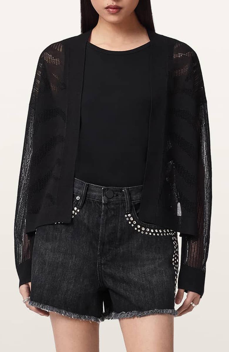 AllSaints Misha Crop Cardigan, Main, color, 
