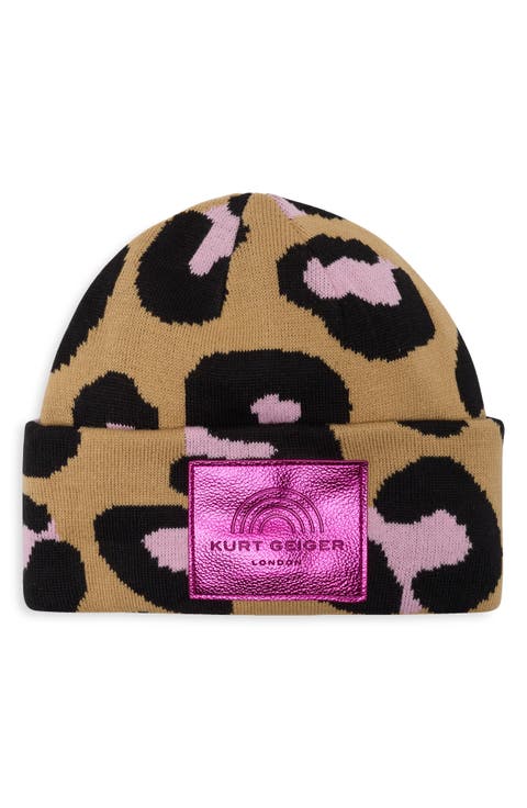 Leopard Cuffed Beanie