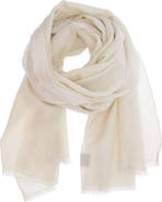 SAACHI Cashmere Silk Eyelash Fringe Scarf
