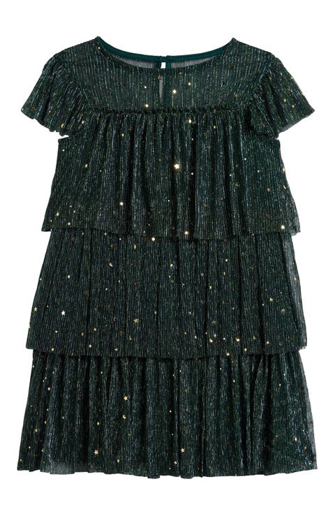 Kids' Confetti Metalllic Tiered Party Dress (Little Kid & Big Kid)
