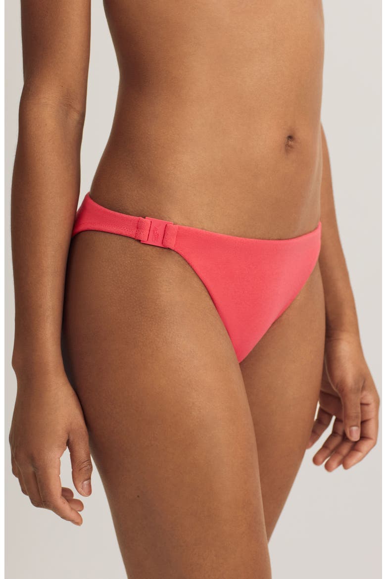 Devin Logo Hipster Bikini Bottoms, Alternate, color, RED