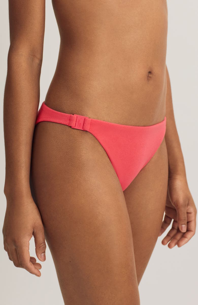 Polo Ralph Lauren Devin Logo Hipster Bikini Bottoms, Alternate, color, Red