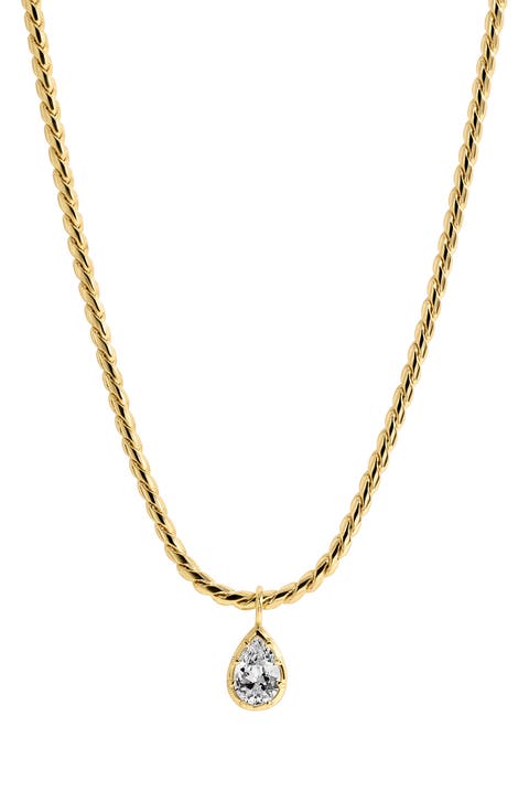Bruna Cleo Pear Cubic Zirconia Pendant Necklace