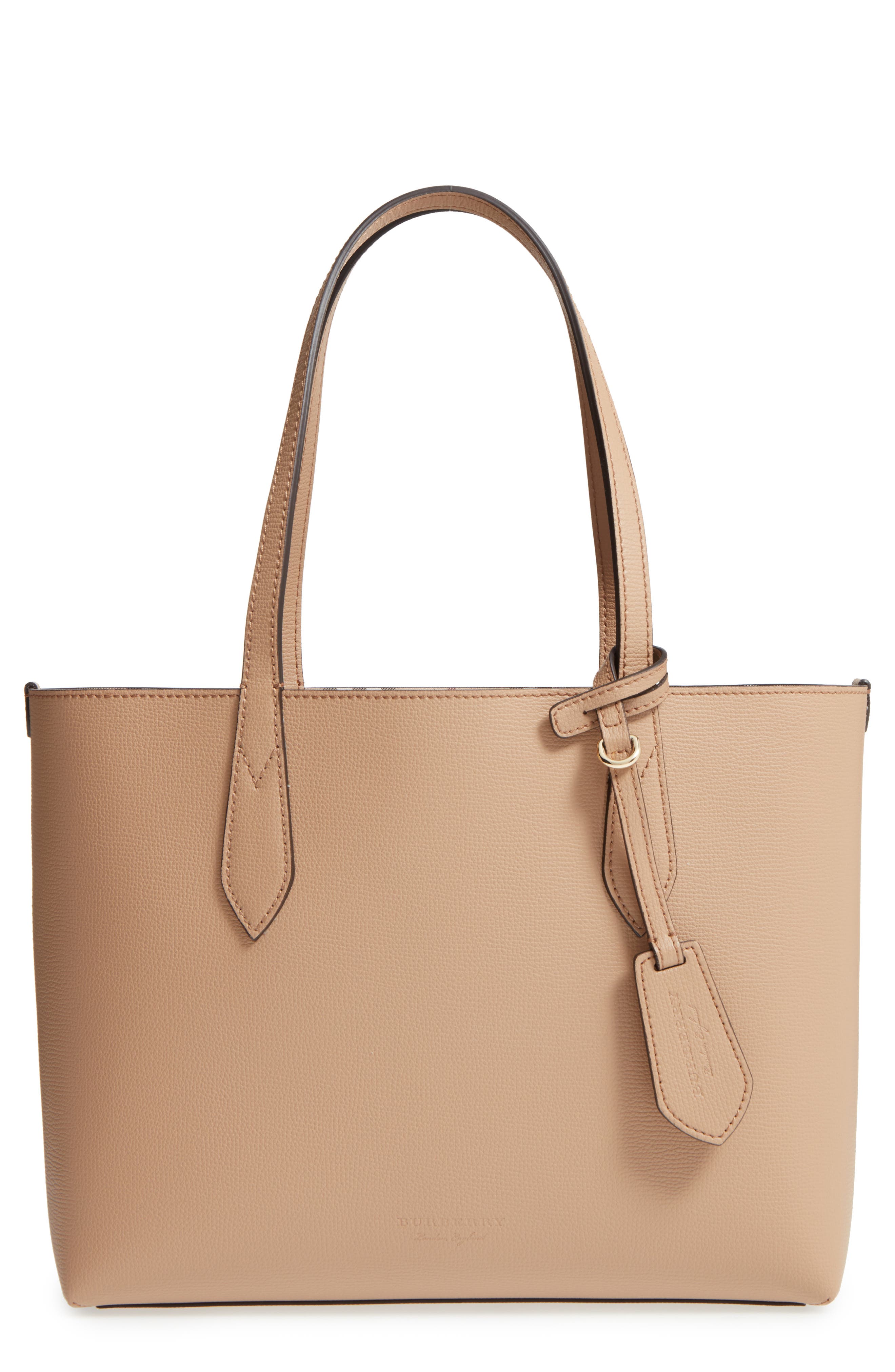 Burberry Small Haymarket Reversible Tote, Main, color, 