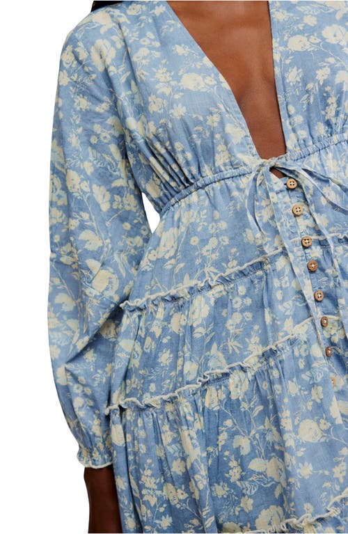 Shop Free People Pappiet Midi Dress In Bluebell Combo