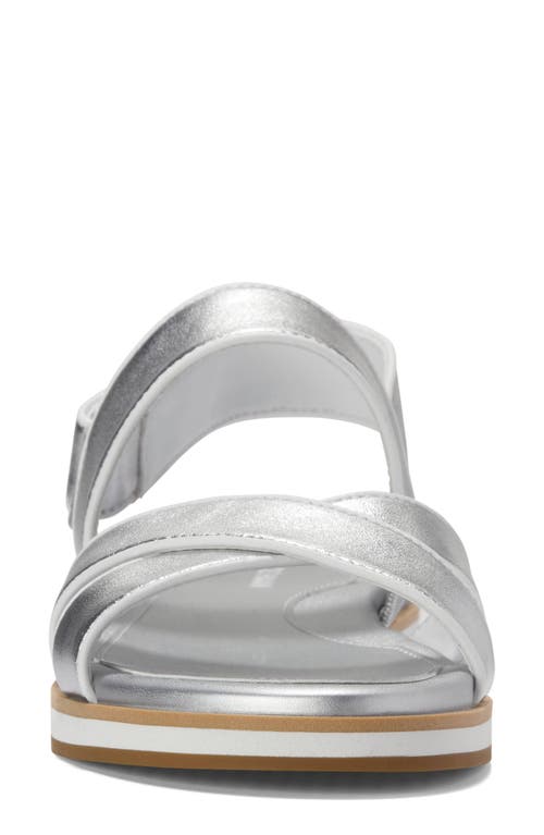 Cole Haan Mirabelle Crisscross Sandal In Silver Metallic/white